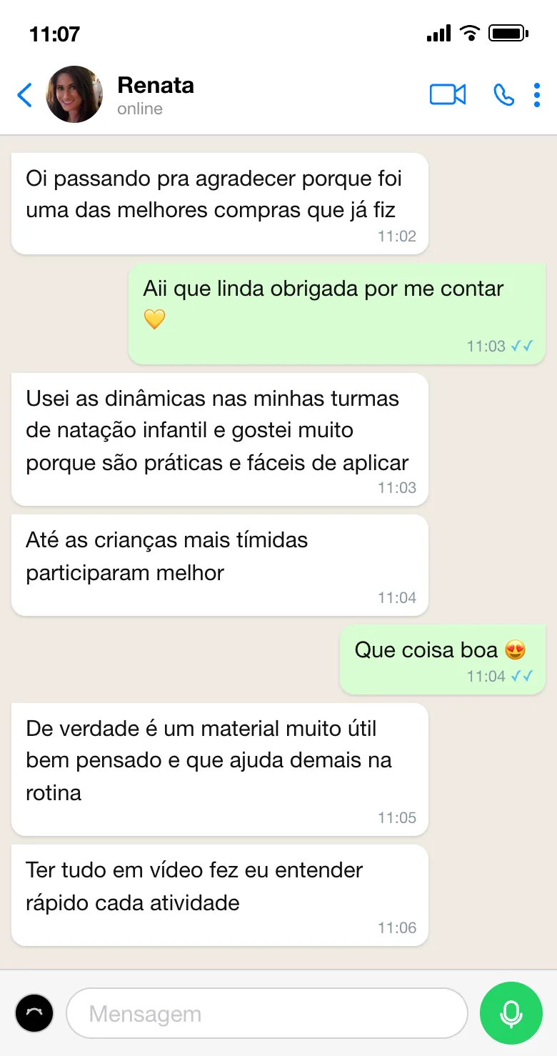 Depoimento de Renata no WhatsApp